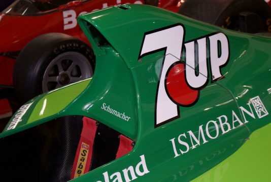 Jordan_191_1991_Formula1_Racer_Michael_Schumacher_Jordan_7UP_Racing_Intake_Seat_SATM_05June2013_14600680005