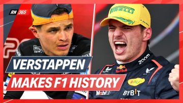 Verstappen makes F1 history on day of red-flag chaos