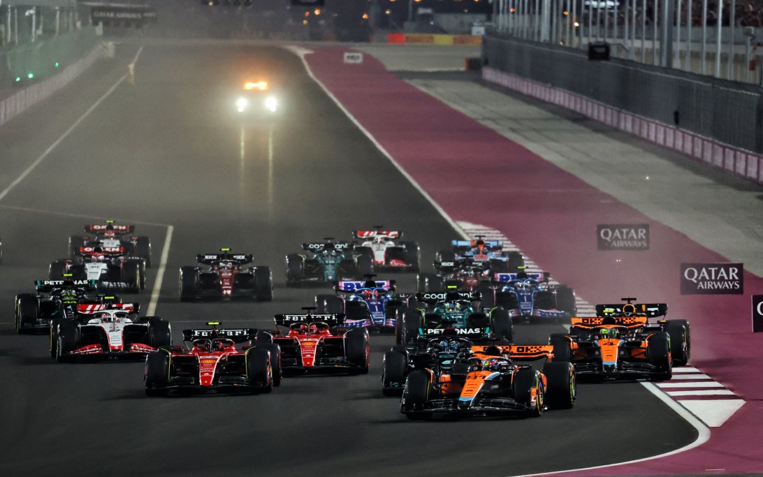 Piastri Russell Leclerc Sainz Race Start Qatar