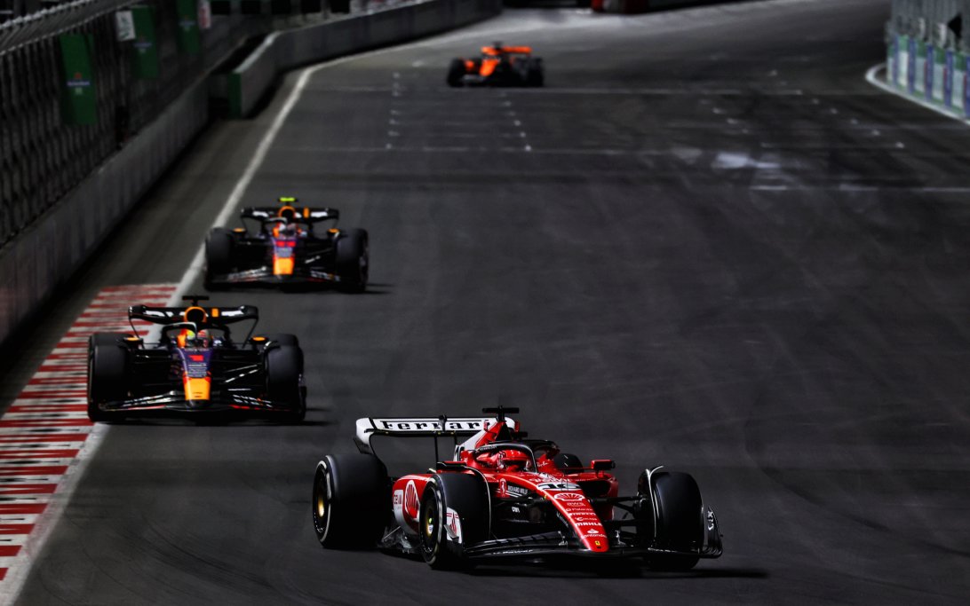 Leclerc Perez Verstappen Las Vegas