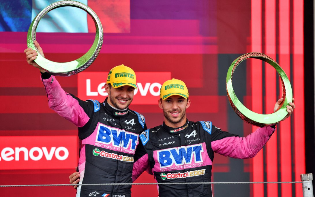 Ocon Gasly podium Brazil